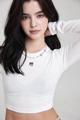 mii リブ LS クロップTシャツ / ストラップタンクトップ / mii RIBBED LS CROP T-SHIRT WHITE