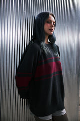 COLOR-LINE 7G KNIT CREW-NECK (Charcoal) / カラーラインニットクルーネック