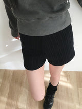[Brushed lining] ショートリブニットパンツ