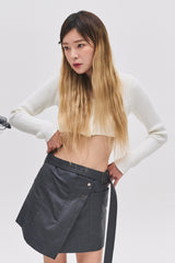 スポットレイヤードベルトスカート/Spot Layered Belt sk (2 colors)