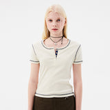チェリーキャップスリーブTシャツ / CHERRY CAP SLEEVES T-SHIRT [IVORY]