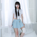 0 1 ネクタイチェーンハーフシャツ / 0 1 necktie chain half shirt -WHITE