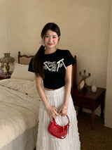リボンレタリングTシャツ