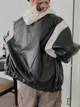 カラー マッチング レザージャケット / color matching leather jacket