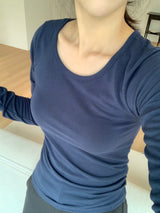 Youth Basic U-neck Long-sleeved T-shirt