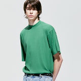 2ウェイリブモックネックTシャツ / 2way rib mock neck t-shirt green