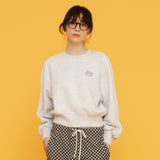 クロップスウェットシャツ/CROP SWEAT SHIRT_MELANGE GREY