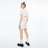 バックオープンリボンストラップシャツ / Back Open Ribbon Strap Shirt [White]
