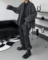 デニムオーバーサイズフィットシャツ/SI Denim Oversized Fit Shirt (2 colors)