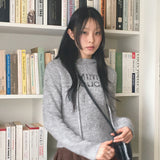 止まり木バラクラバ パーカー アンゴラ レタリング 長袖ニット