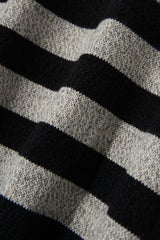 ストライプカラーカーディガンシャツ/Striped collar cardigan shirt C7 Oatmeal&Black