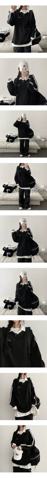 Tian oversized fit and flared knit sweatshirt