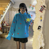 フラワーニット / Blue flower knit