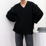 SK オーバサイズフィットショルダーボタンニット/SK Oversized Fit Shoulder Button Knitwear (4 colors)