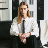 [SILM TIE+CLIP SET] FINE TWILL TIP SHIRT WHITE