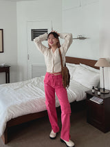 ブロック ニット カーディガン / Block knit cardigan (3color)