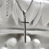 クラシック チェーン クロス ネックレス / [BLESSEDBULLET]classic chain cross necklace_vintage silver