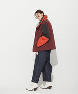 OVERSIZED PADDING BLOCK  JUMPER _ BURGUNDY+ORANGE (6636672286838)