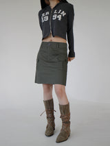 ベルリン2WAYクロップフードジップアップ / Berlin Two-Way Crop Hood Zip Up (4color)