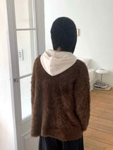 シーズダブルボタンアンゴラカーディガン