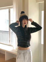 Kuning Vintage Nordic Drop Knit Beanie