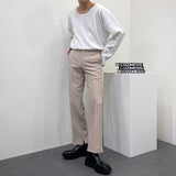 レッグ アップ サイド スリット スラックス / UN702 Leg Up side slit slacks (2 colors)