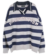 No.0461 90 stripe collar KNIT (3color)