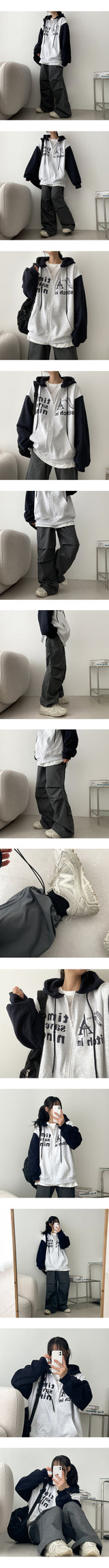 [Set-up possible!] [Jogger, wide] リザニーピンタックバンディングワイドパンツ