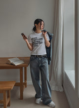デインザーウォッシングワイドデニムパンツ