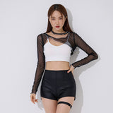 チョーカーシースルークロップTシャツ / TOP(9370) Choker See-through Crop Tee