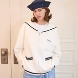 Marine zip-up cardigan