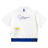 23 テリーカラージッパーショートスリーブ / 23 TERRY COLLAR ZIPPER SHORTSLEEVE WHITE / GREEN