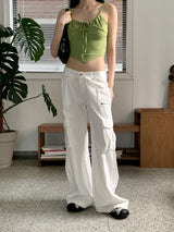 ホルティカーゴポケットロングワイドコットンパンツ / Holty Cargo Pocket Long Wide Cotton Pants