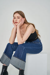 ブーツカットロールアップノンスパンデニムパンツ/BOOT CUT ROLLED UP NON-SPAN DENIM [6639]
