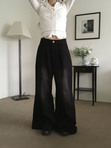 Meto semi bootcut wide denim pants