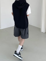 Hood long vest