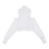 アイレットウォーマークロップフーディー / 223 EYELET WARMER CROP HOODIE - WHITE
