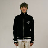 ART ROOM HEAVY KNIT ZIP UP (BLACK) (6627479191670)