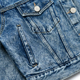 JINRO DENIM CROP TRUCKER JACKET 