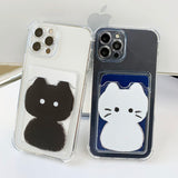 White Sketch Some Cat Card Storage Phone Case