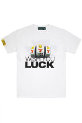 ウィッシュユーラックTシャツ/WISH YOU LUCK 1/2 T-SHIRT_WHITE