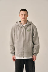 BOTTOM LESS HOOD ZIP-UP - GRAY