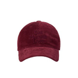 CAT HUMAN LOVE CORDUROY BALL CAP_BURGUNDY