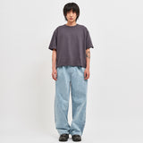 BANDING WIDE DENIM PANTS LIGHT BLUE