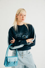 バッグクロップスウェットシャツ / NAVY BAG CROP SWEATSHIRT (fleece)
