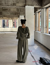 Garment Washing Cut-Out Hood Zip-up
