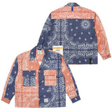 23 ペイズリーウォッシュドツイルジャケット / 23 PAISLEY WASHED TWILL JACKET KHAKI/BLACK ORANGE/NAVY