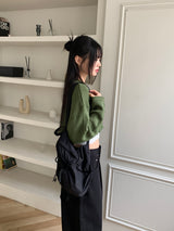 リムグリーンスタークロップニット
