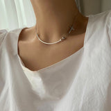 クロススマイルシンプルネックレス/svi Cross Smile Simple Necklace