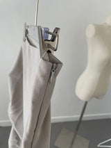 アンフッテッドシャーリングスリットロングスカート / Unfooted shirring slit long skirt
